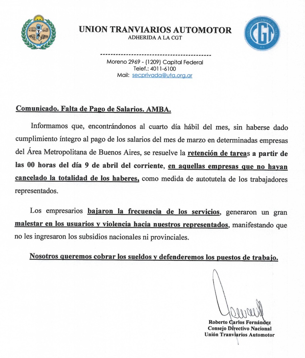 Colectivos en AMBA: UTA anunció que el transporte disminuirá su frecuencia a partir de medianoche 1 UTA%20HFavw40WoAASUac.jpg 69d6deef5e6ed