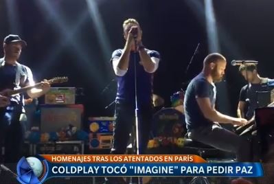 Coldplay tocó "Imagine" para homenajear a las víctimas de París | Espectáculos