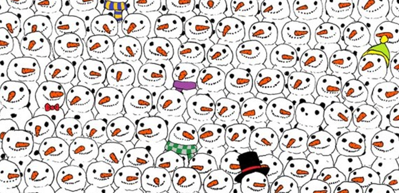 #EsViral: ¿podés encontrar al oso panda entre los muñecos de nieve? | Curiosidades