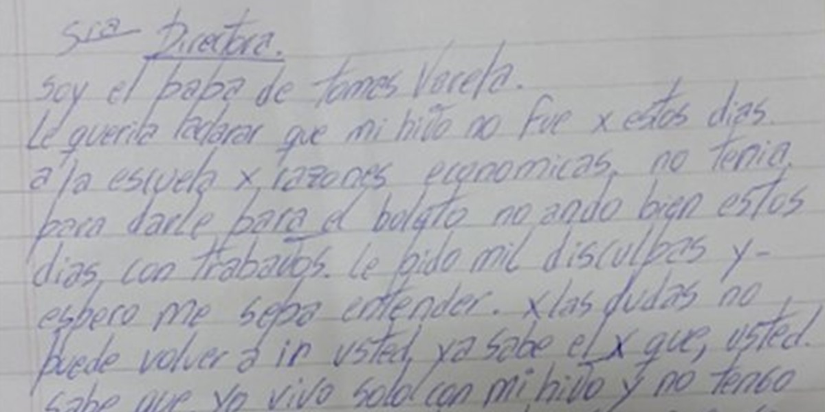 La carta de un papá que no tiene dinero para pagar el boleto estudiantil de su hijo | Actualidad