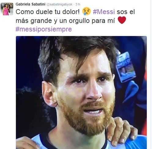 El apoyo de Gaby Sabatini a Messi: "Cómo duele tu dolor" | Deportes