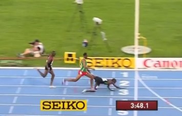 Atletismo: vio que estaba por perder la carrera y se tiró de cabeza para ganar | Deportes