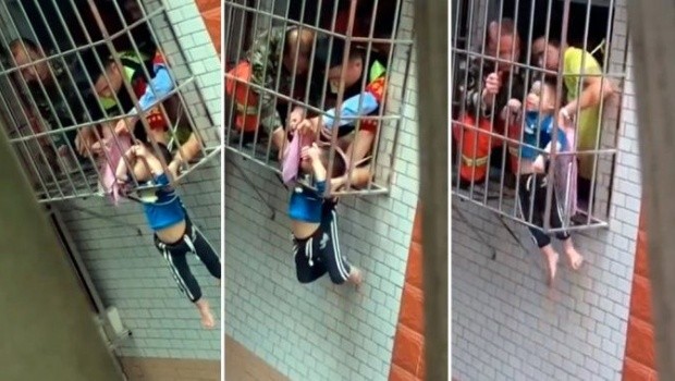 Video: dramático rescate de un nene colgado de una ventana en China | Curiosidades