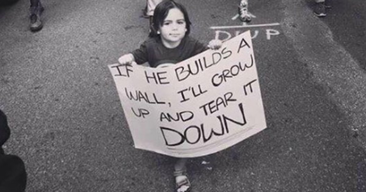 El mensaje de un nene contra el muro de Trump que se volvió viral | Redes