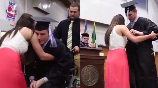 Viral emotivo: la historia del hombre que volvió a caminar el día que recibió el título universitario | Redes