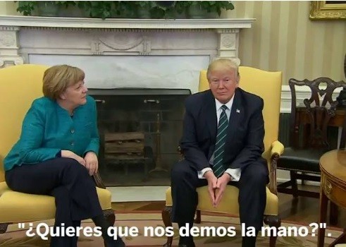 Escándalo mundial: el momento en el que Trump le rechaza un apretón de manos a Merkel | Internacionales