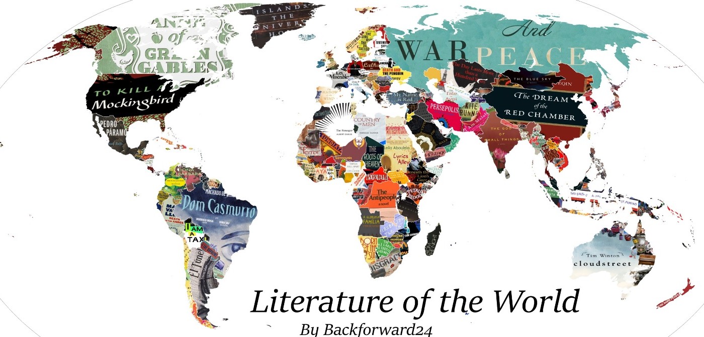 Fanático de la literatura arma un mapa del mundo con tapas de libros que representan a cada país | Curiosidades