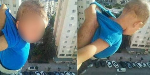 Con su hijo colgando desde un piso 15, pidió en Facebook "1000 me gusta o lo soltaré" | Internacionales