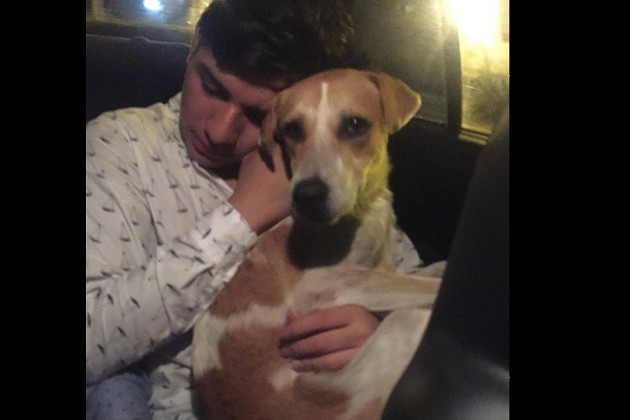 Salía borracho de un boliche, adoptó un perrito callejero y se volvió viral | Redes