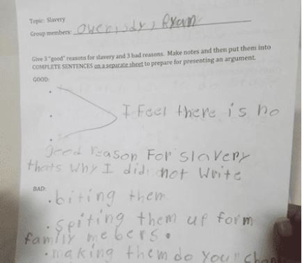 La tarea escolar "racista" que generó un escándalo en Estados Unidos | Redes