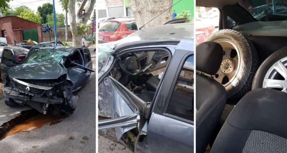 Ladrones de ruedas fueron detenidos al chocar su auto tras una frenética persecución | Actualidad