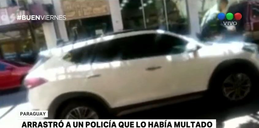 Paraguay: conductor arrastró a un policía en el capó | Internacionales