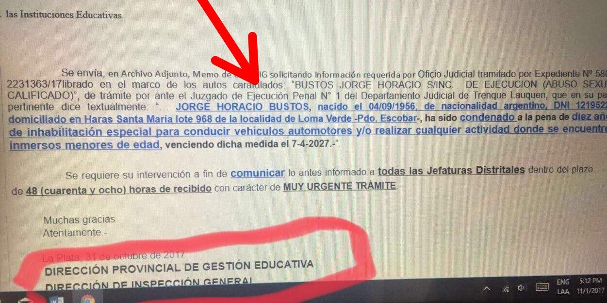 El padre del árbitro Martín Bustos ya tenía una condena por abuso sexual de menores | Actualidad