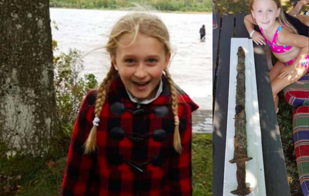 Una nena fue a nadar a un lago y encontró una espada de 1500 años de antigüedad | Curiosidades
