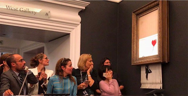 Una obra de Bansky se autodestruyó tras venderse en más de un millón de euros | Espectáculos