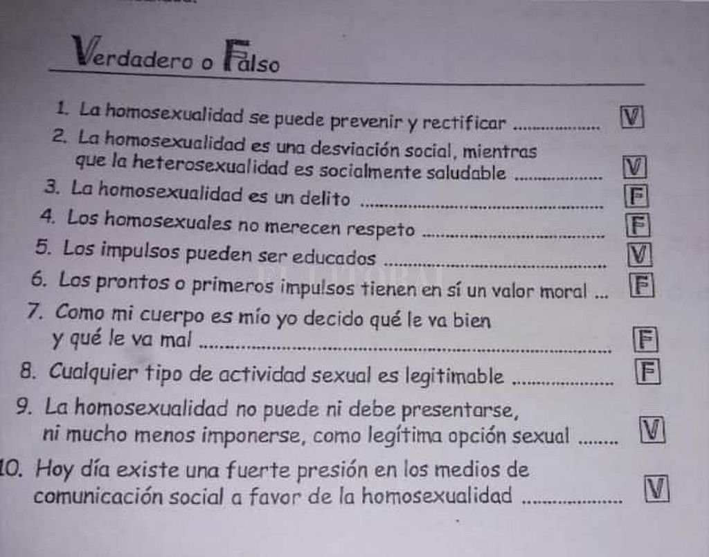 Educación Sexual Integral: el cuestionario “verdadero o falso” de la polémica | Actualidad