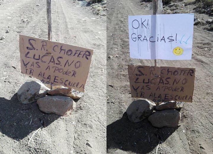Faltó a la escuela y avisó con un mensaje en una piedra | Actualidad