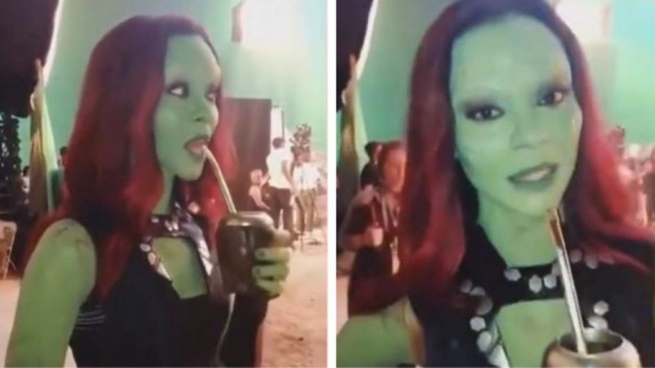 El video viral de Gamora, de "Los Guardianes de la Galaxia", tomando mate | Espectáculos