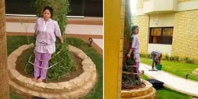 Arabia Saudita: ataron a una mucama a un árbol porque había "descuidado los muebles" de la casa | Internacionales
