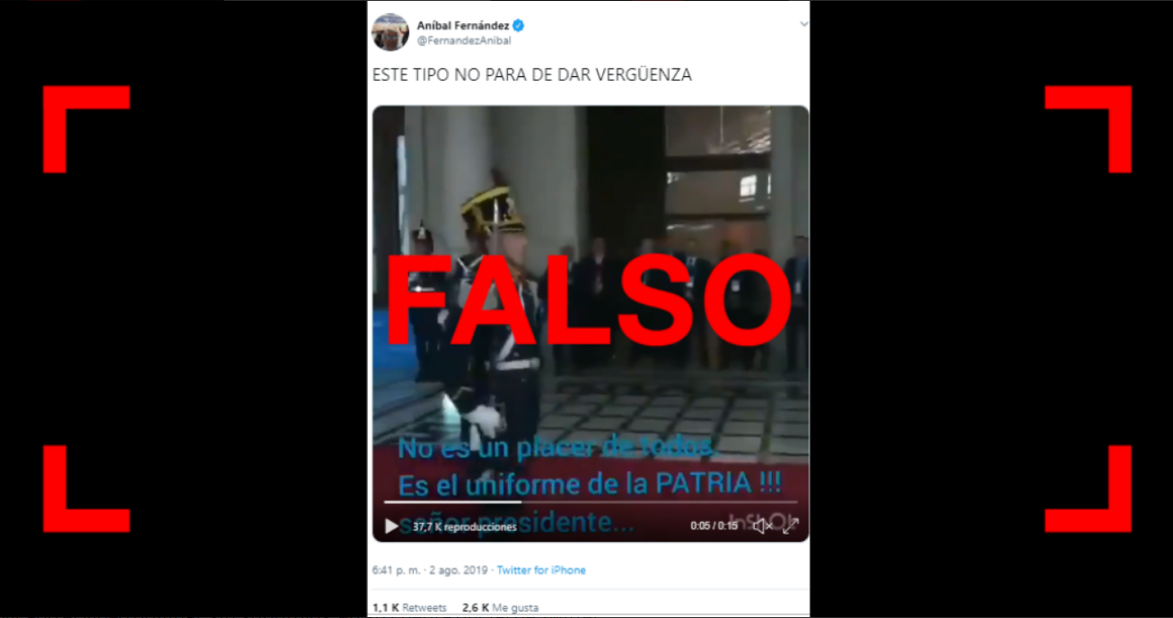Son falsos los subtítulos del video entre Macri y un granadero que publicó Aníbal Fernández | Elecciones 2019
