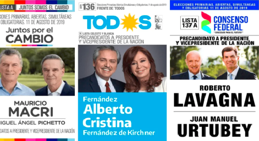 PASO 2019: las diez fórmulas que buscan llegar a octubre | Elecciones 2019