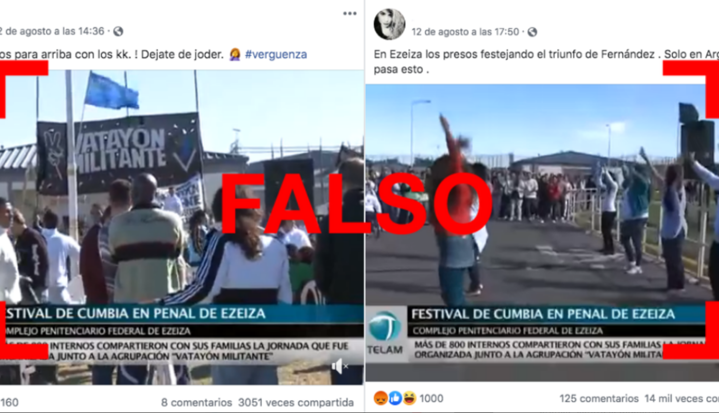 Es falso que se realizó un festival de cumbia en el penal de Ezeiza para festejar el triunfo de Alberto Fernández | Elecciones 2019