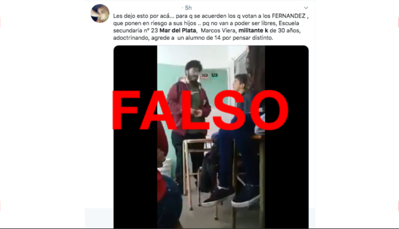 No es actual el video donde un joven golpea a otro por una discusión política en Mar del Plata | Redes