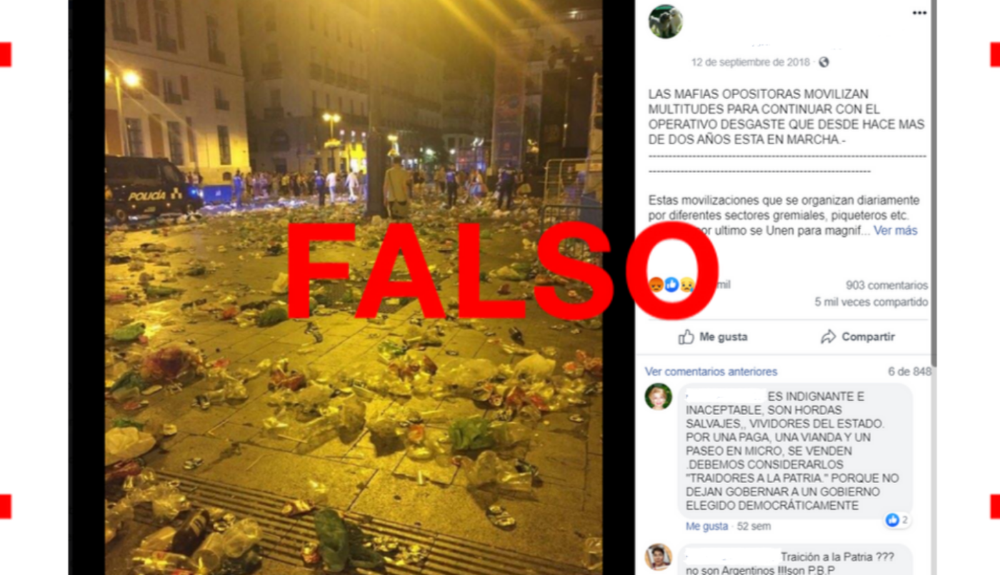 No, esta imagen no muestra cómo quedó Buenos Aires tras una protesta contra Macri | Elecciones 2019