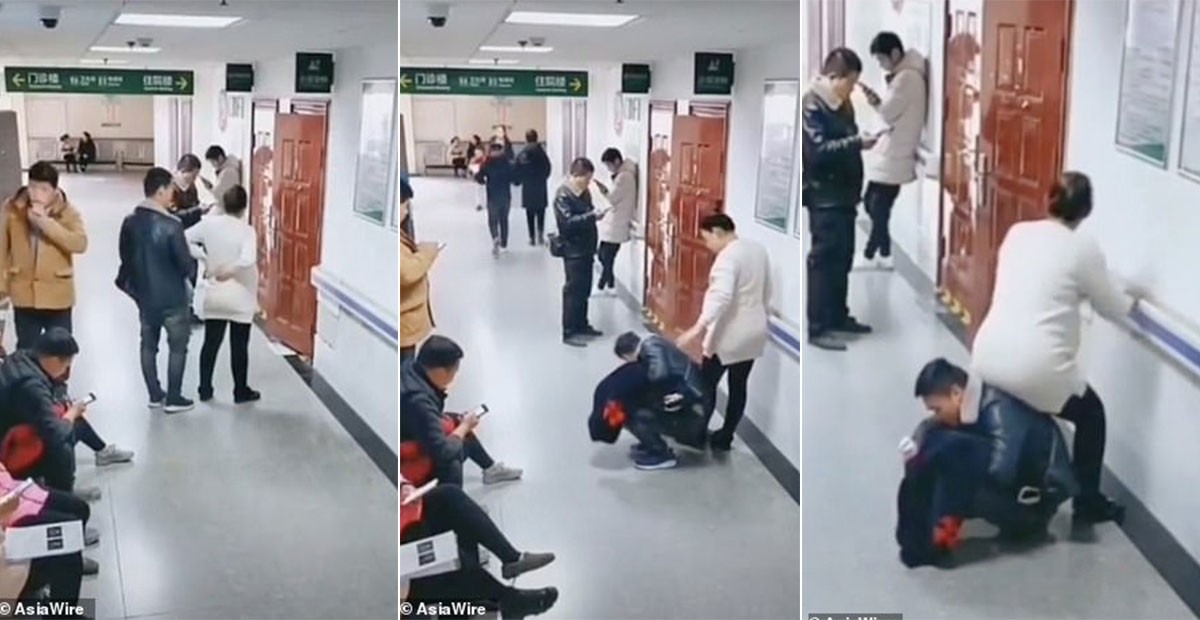 El hombre que se convierte en "silla" para ayudar a su esposa embarazada | Curiosidades