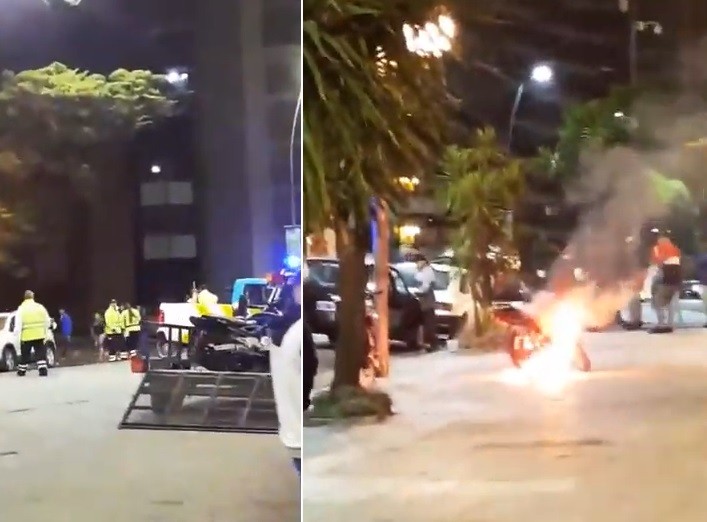 Prendió fuego su moto para que no la secuestren en un control de tránsito | Actualidad