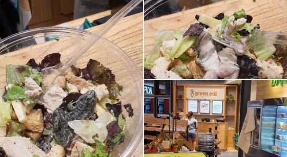 Desagradable: una pareja fue a comer a un shopping y se encontró una rana en la ensalada | Redes