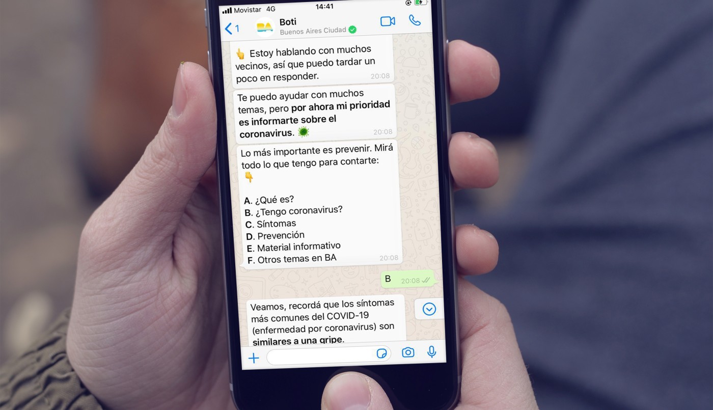Buenos Aires integra WhatsApp a su servicio de atención por el coronavirus | Actualidad