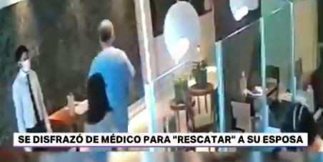 Se disfrazó de médico para sacar a su mujer del hotel donde estaba en cuarentena | Actualidad