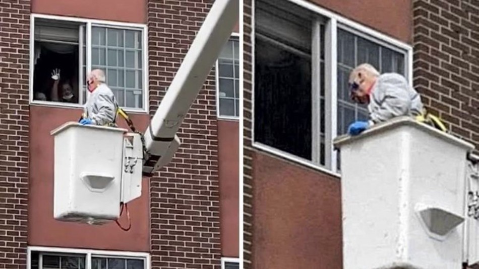 "Romeo y Julieta" de cuarentena: el abuelo que se subió a una grúa para ver a su esposa | Internacionales