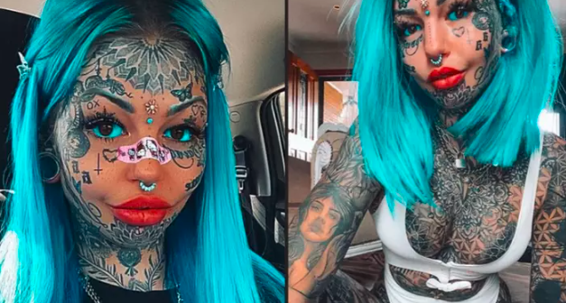 La joven influencer tatuada a lo Cande Tinelli compartió una foto de antes de su cambio radical | Curiosidades