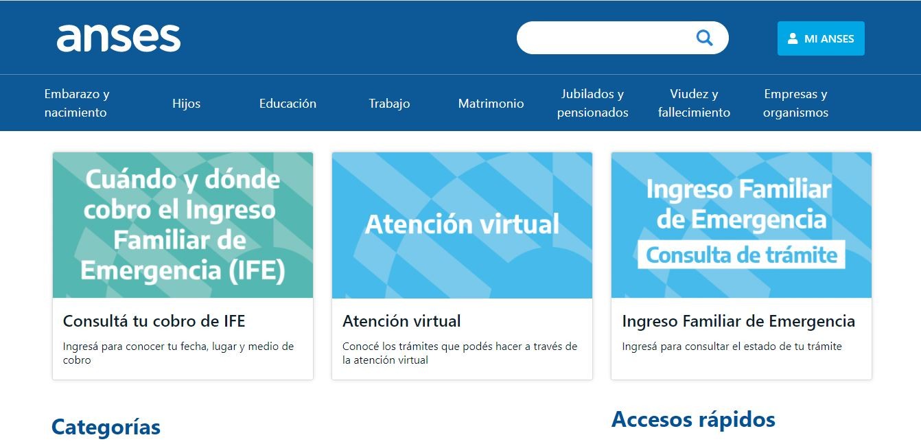 Cómo consultar fecha y lugar de cobro del IFE en el calendario online de Anses | Economía