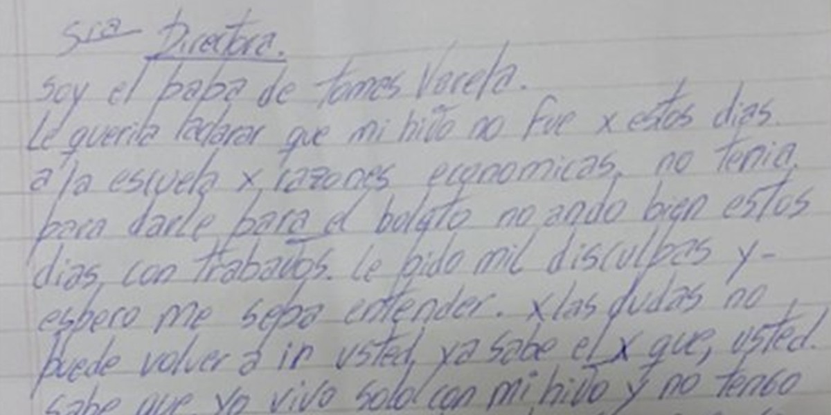 La carta de un papá que no tiene dinero para pagar el boleto estudiantil de su hijo | Actualidad
