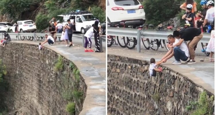 Video: colgaron a un nene de un precipicio para sacarle una "foto perfecta" | Curiosidades