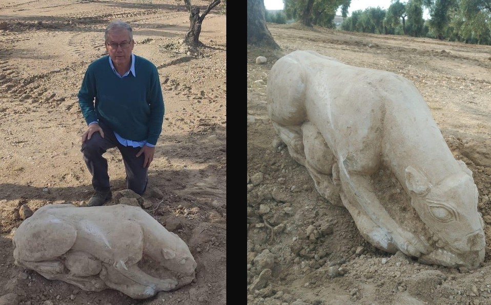 Un agricultor araba la tierra y halló una leona de piedra de 2.500 años | Curiosidades