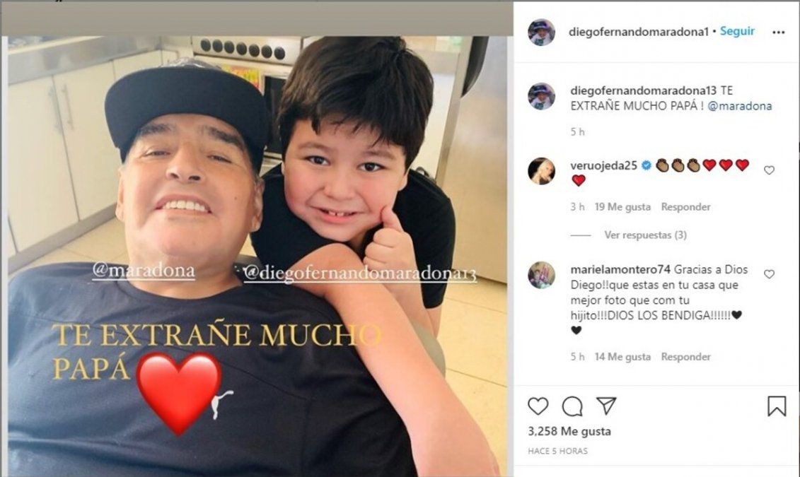 Maradona recibió la visita de su hijo en el primer día de alta | Actualidad
