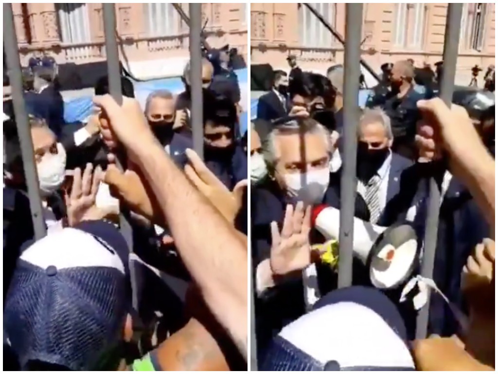 Velatorio de Maradona: el video de Alberto Fernández intentando calmar a la multitud con un megáfono | Actualidad