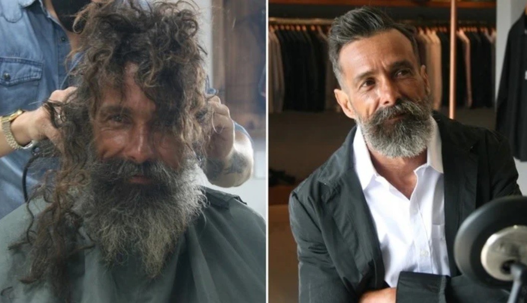 Indigente entró a una peluquería y pidió un corte: su sorprendente cambio de look | Curiosidades