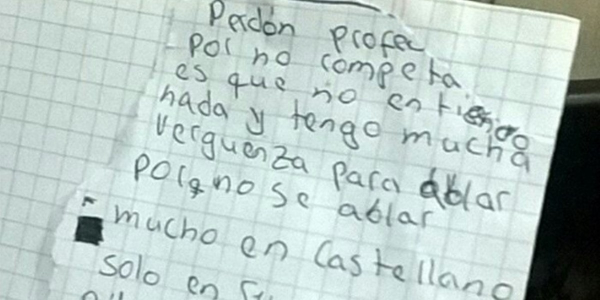 "No sé hablar castellano, sólo guaraní": la carta del chico que pidió perdón por no poder completar la tarea | Actualidad