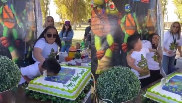 Video viral: la reacción de un nene al que su tía le mete la cara en la torta | Curiosidades