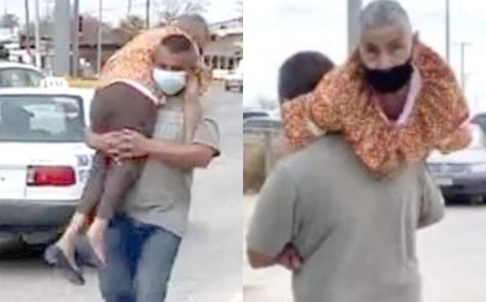 El hombre que llevó a su mamá a upa para que reciba la vacuna contra el coronavirus | Internacionales