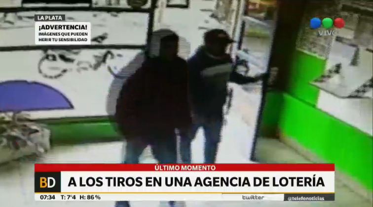 Ladrones dispararon adentro de una agencia de lotería de La Plata | Actualidad