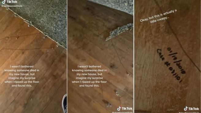 Video: se mudó, levantó el piso de su departamento y encontró una escena del crimen | Internacionales