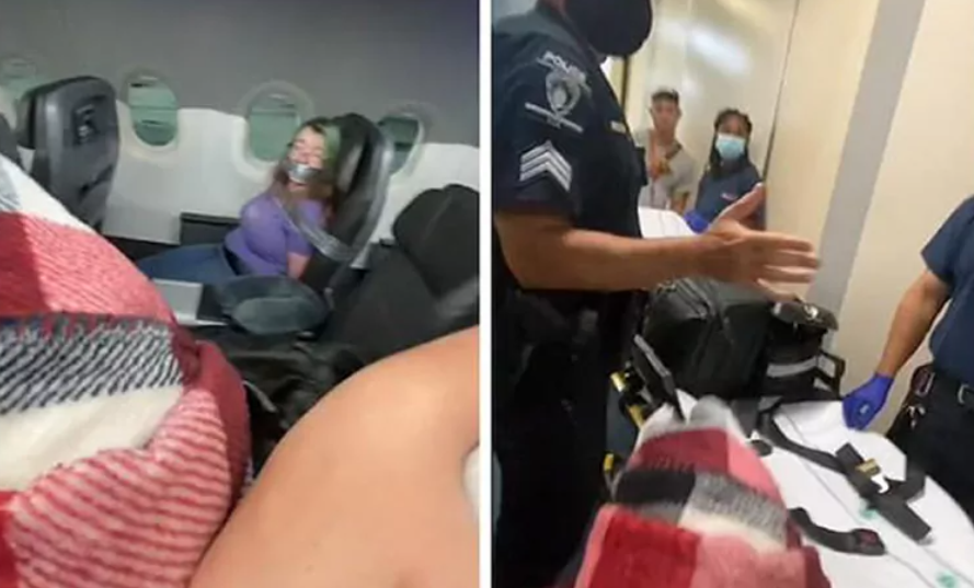 Amordazan a una mujer en un avión por intentar saltar durante un vuelo | Internacionales