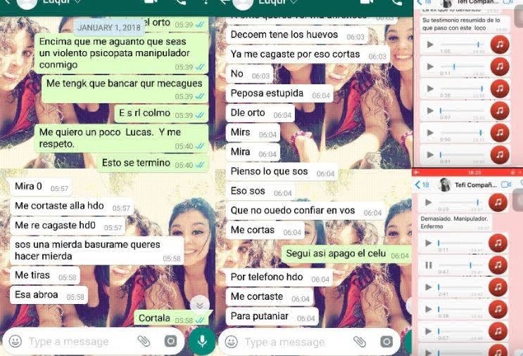 Los violentos chats y audios de whatsapp de un joven denunciado por su ex por abuso y violencia de género | Actualidad