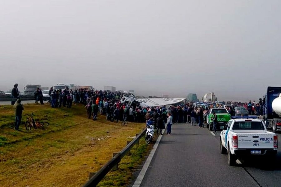 Video: saquearon un camión con alimentos que volcó en la Panamericana | Actualidad